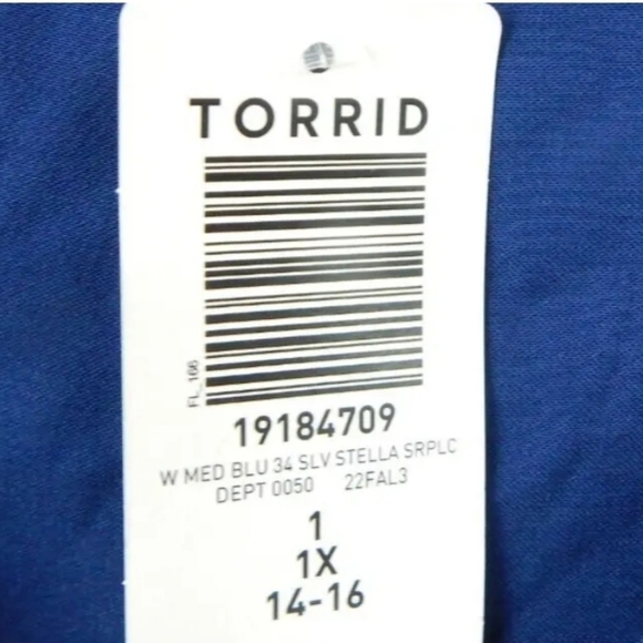 Torrid Blue Surplice Babydoll Top - Picture 2 of 3